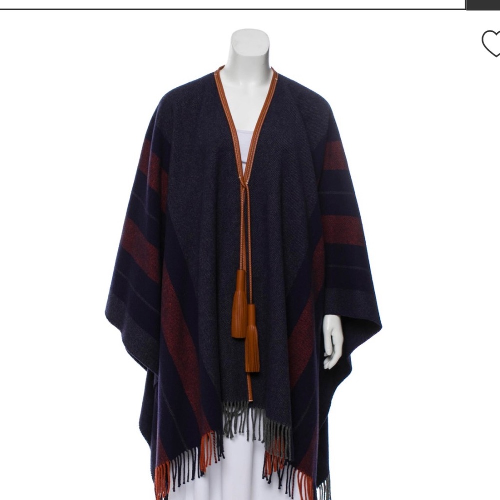 Hermes Plaid Poncho/Cape
